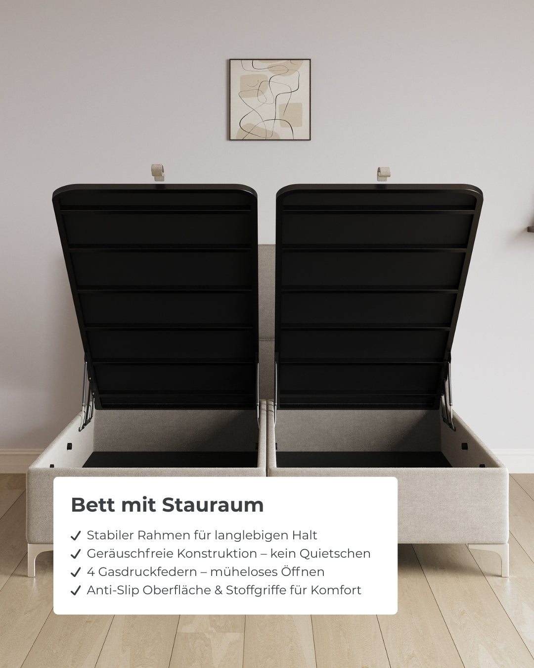 Bett mit Stauraum Soho in Samt