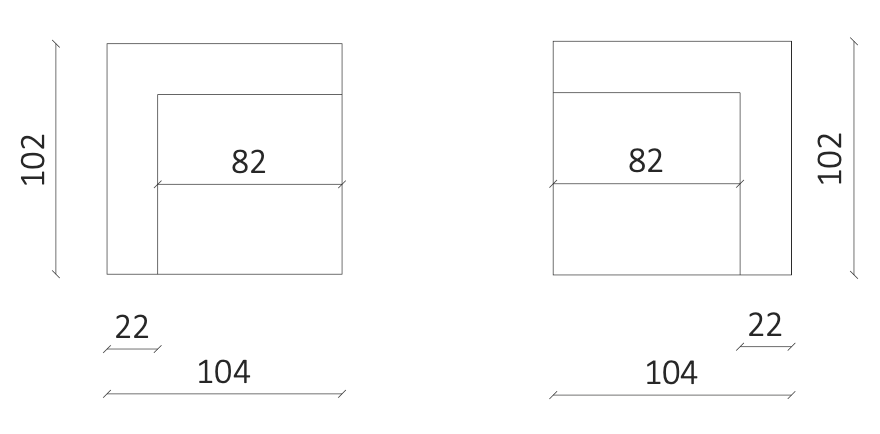 Modulares Sofa Bilbao Arm-Modul