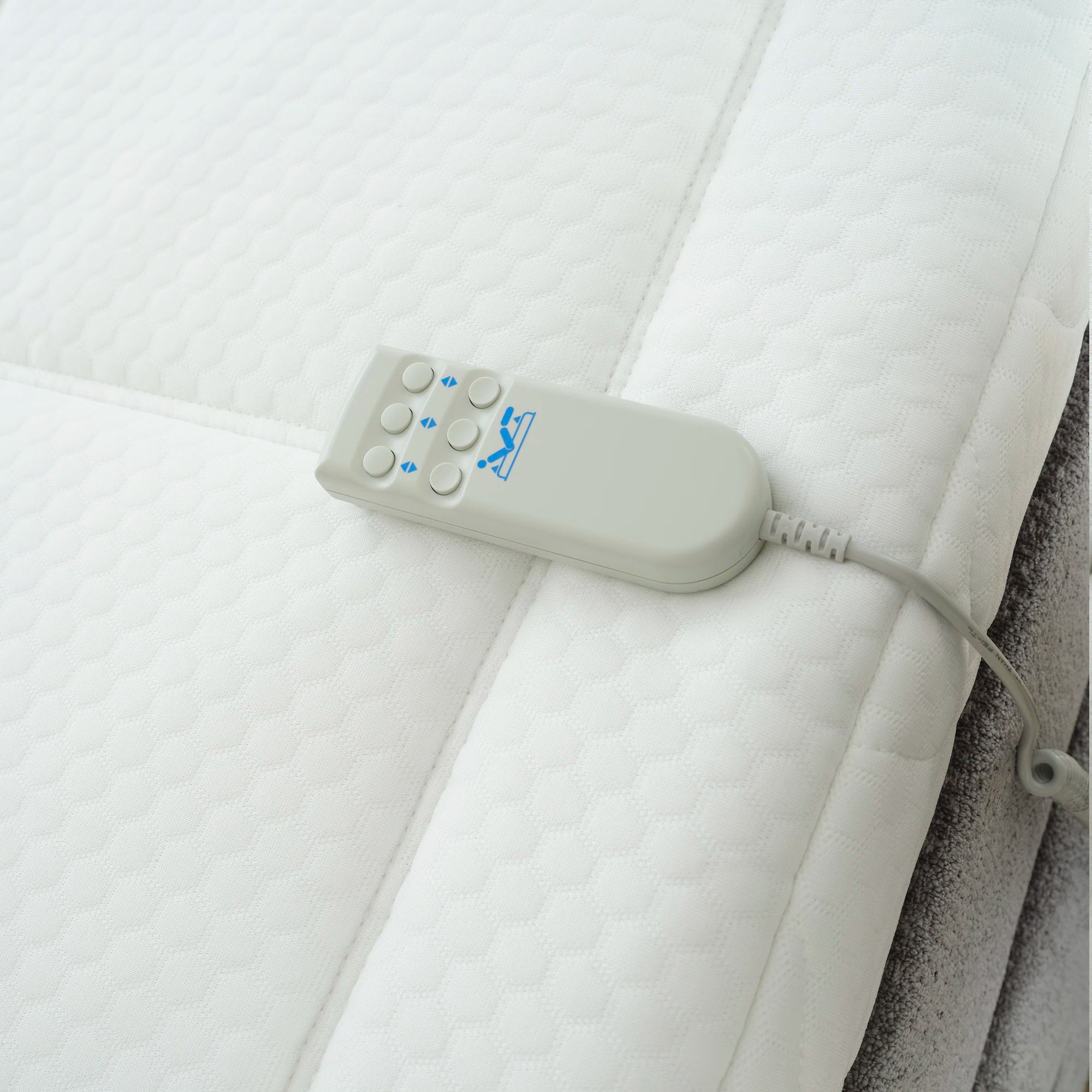 Boxspringbett OSCAR Boucle elektrisch verstellbar mit Matratze & Topper