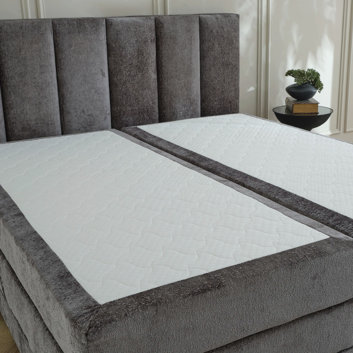 Boxspringbett OSCAR Boucle elektrisch verstellbar mit Matratze & Topper
