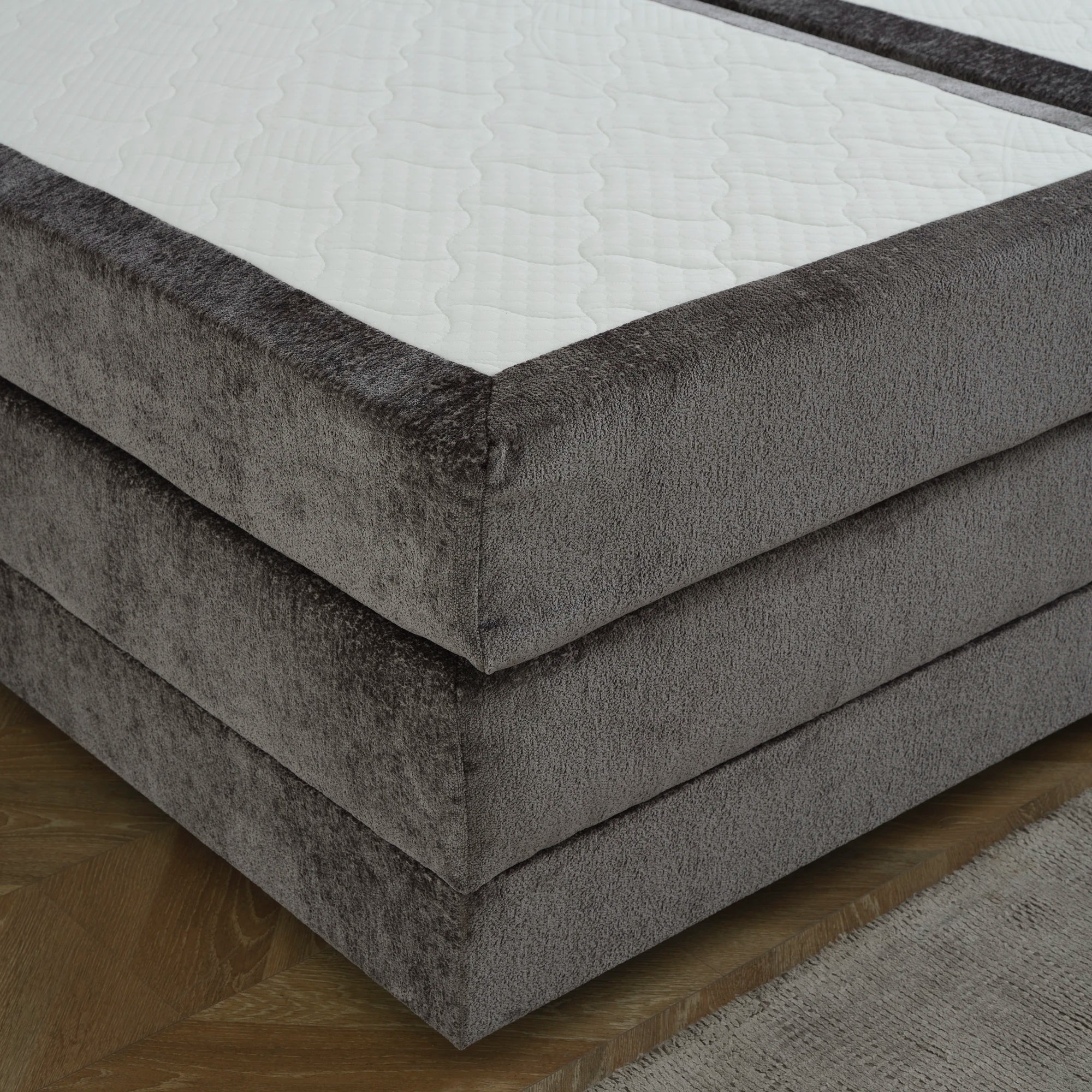 Boxspringbett OSCAR Boucle elektrisch verstellbar mit Matratze & Topper