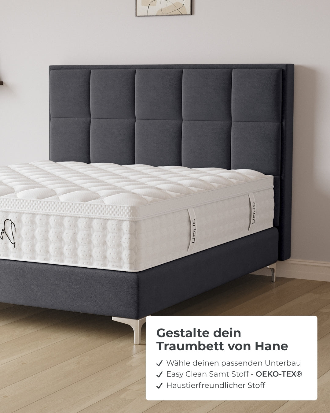 Boxspringbett Castle in Samt