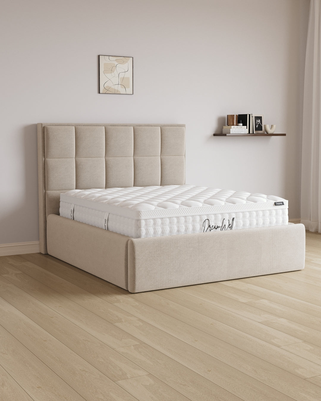 Bett mit XXL Stauraum Castle in Samt