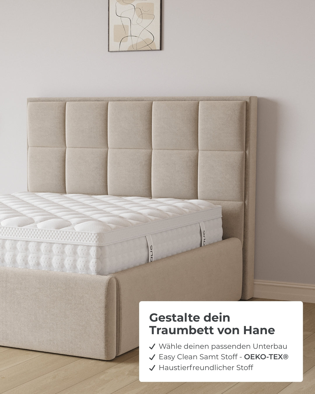 Bett mit XXL Stauraum Castle in Samt