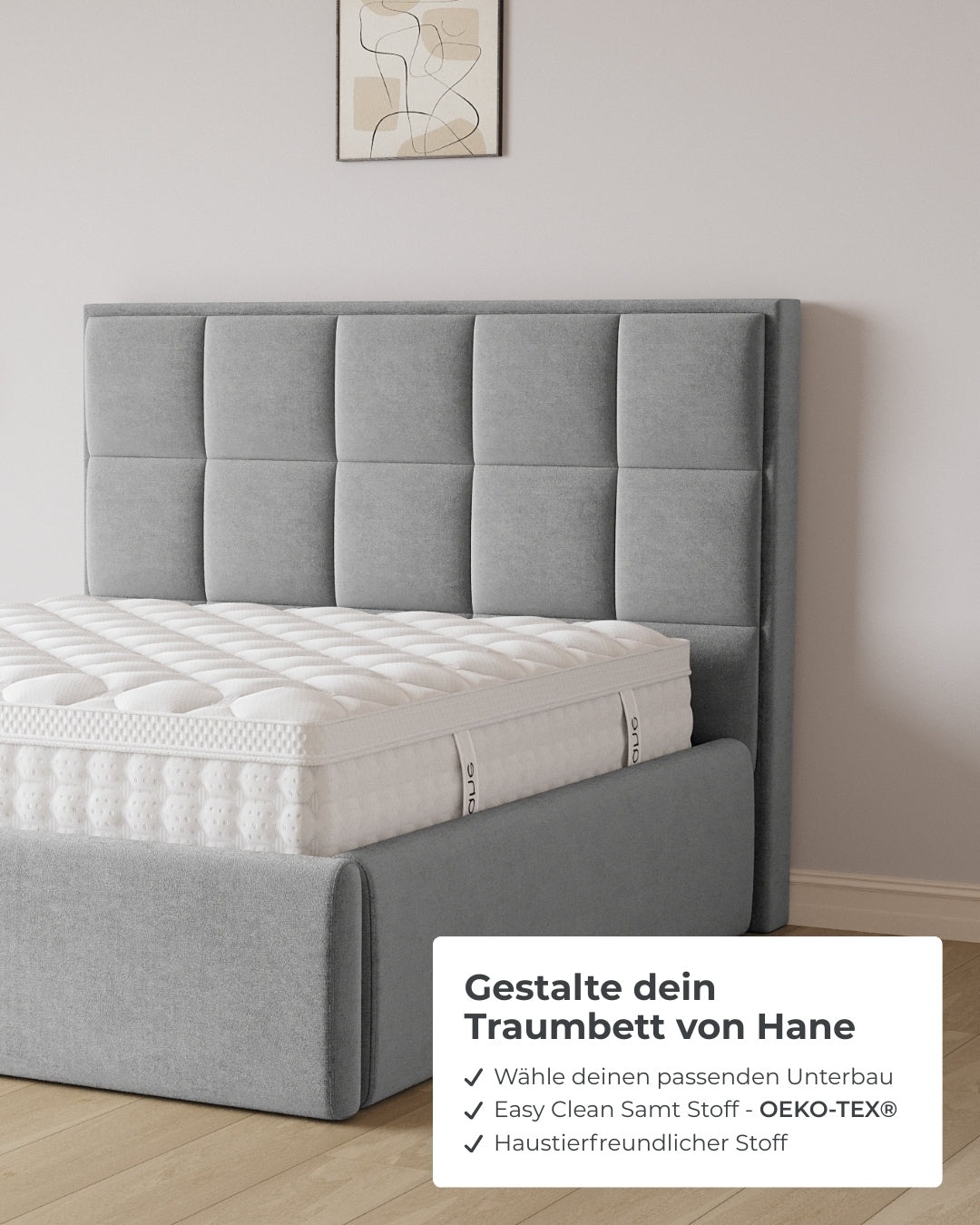 Bett mit XXL Stauraum Castle in Samt