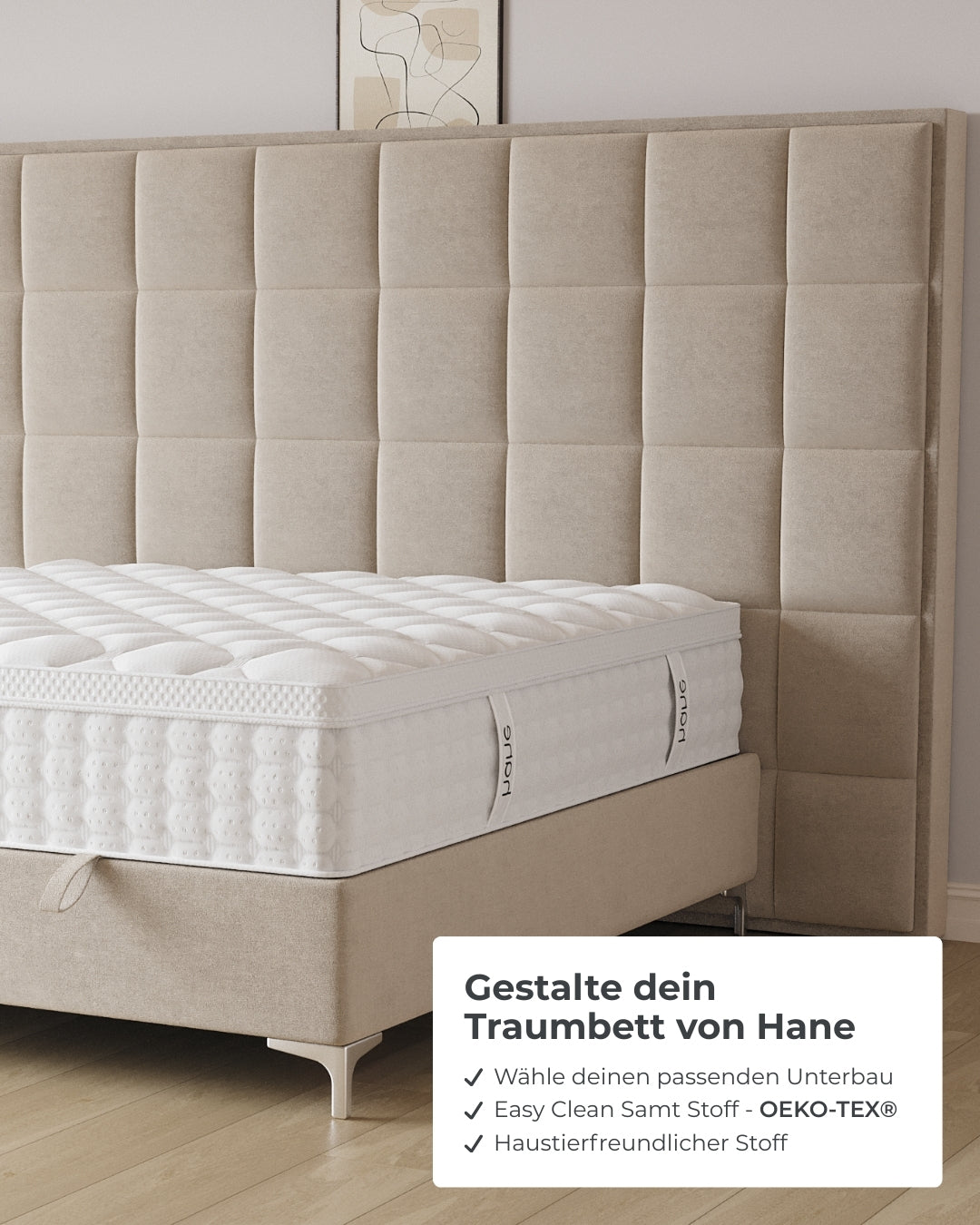 Bett mit Stauraum Castle Long in Samt