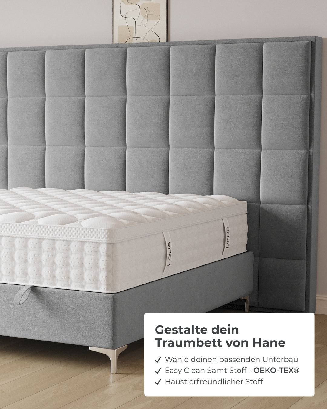 Bett mit Stauraum Castle Long in Samt