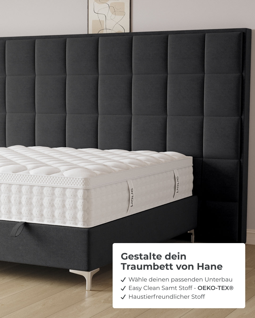 Bett mit Stauraum Castle Long in Samt