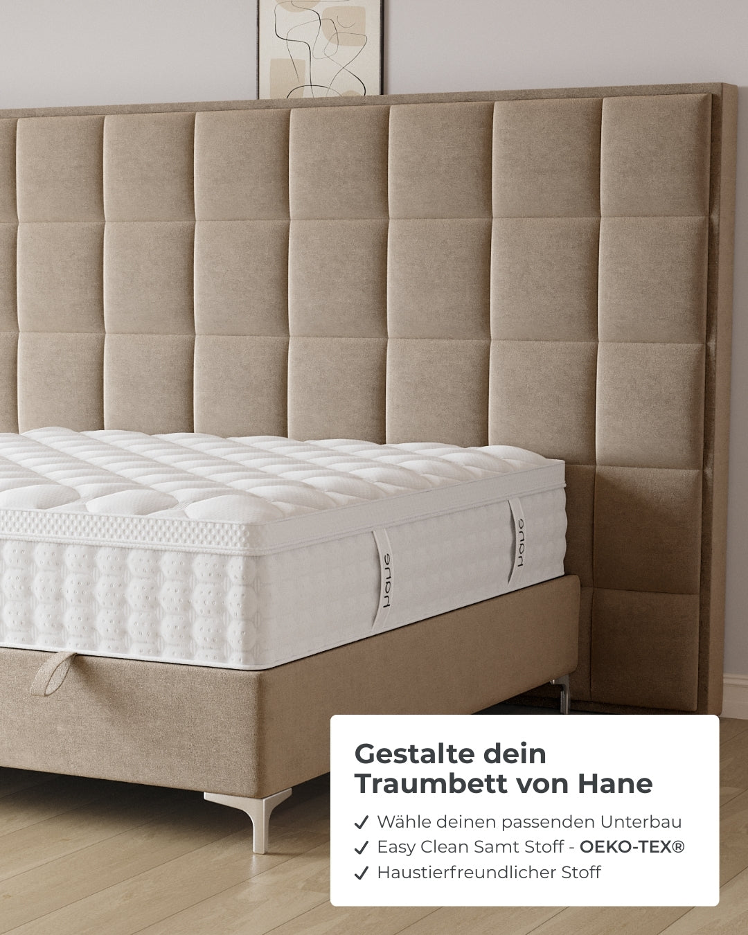 Bett mit Stauraum Castle Long in Samt