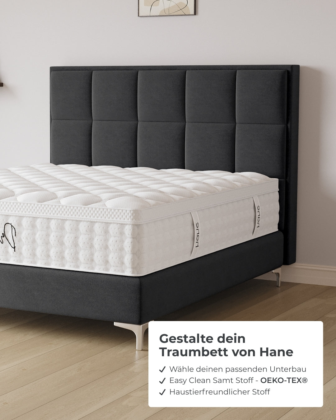 Boxspringbett Castle in Samt