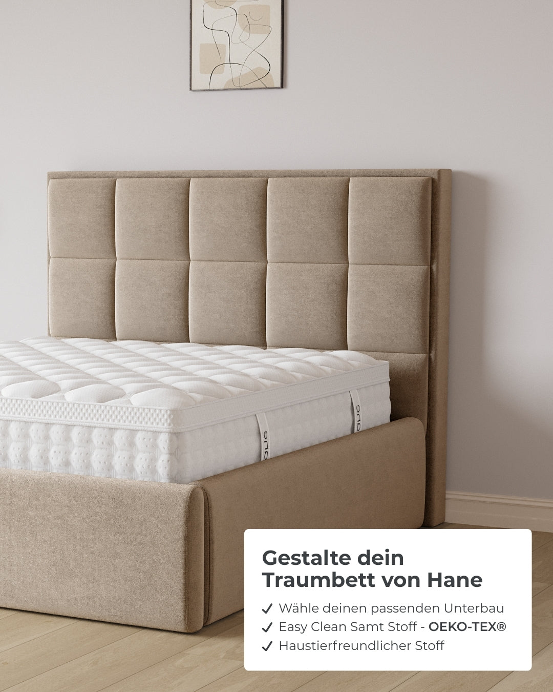 Bett mit XXL Stauraum Castle in Samt