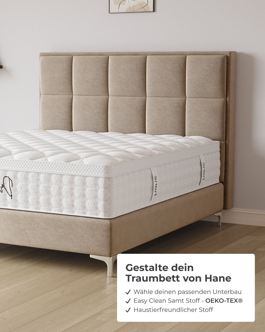 Boxspringbett Castle in Samt