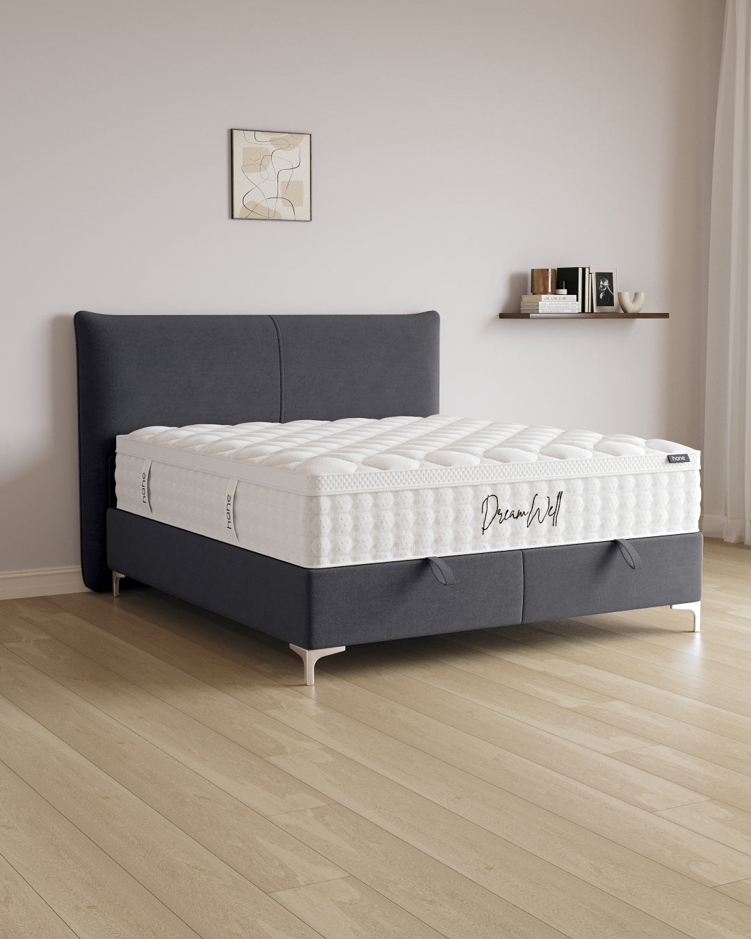 Bett mit Stauraum Catera in Samt