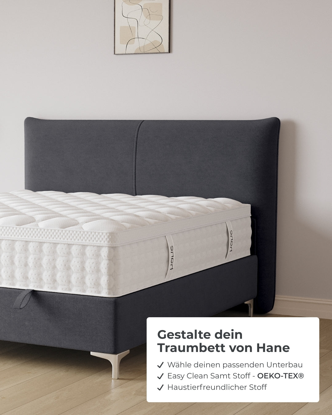 Bett mit Stauraum Catera in Samt