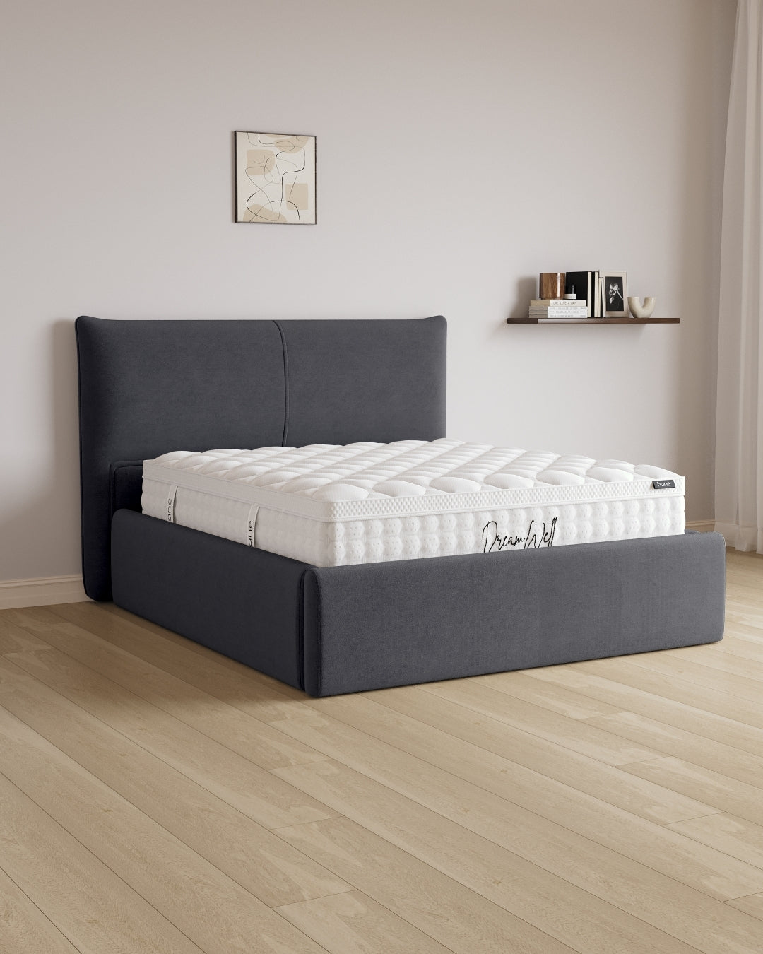 Bett mit XXL Stauraum Catera in Samt