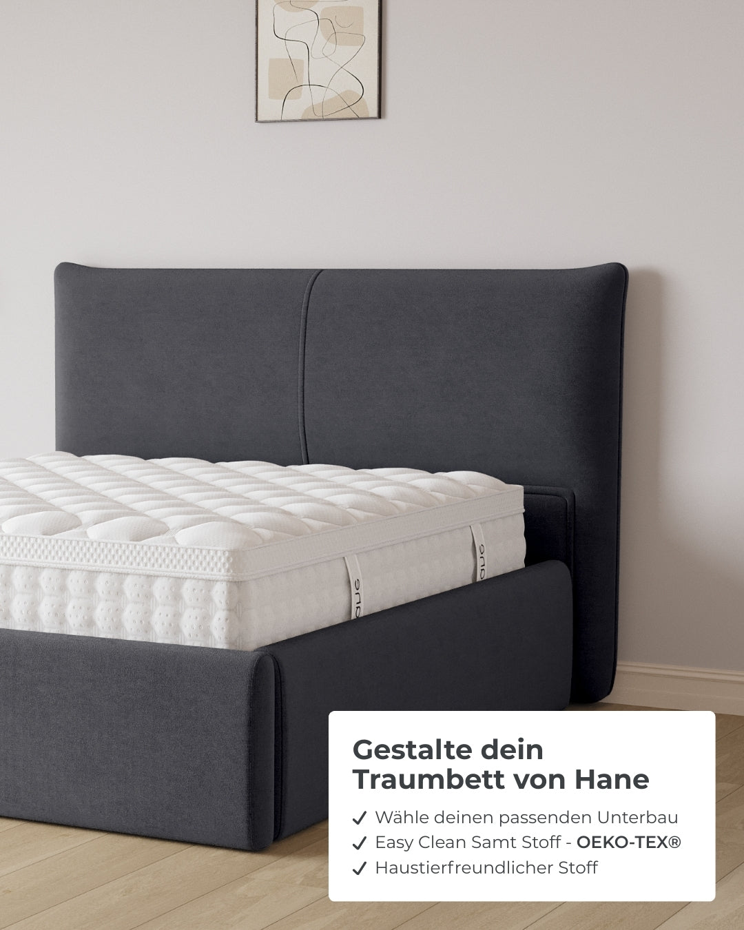 Bett mit XXL Stauraum Catera in Samt