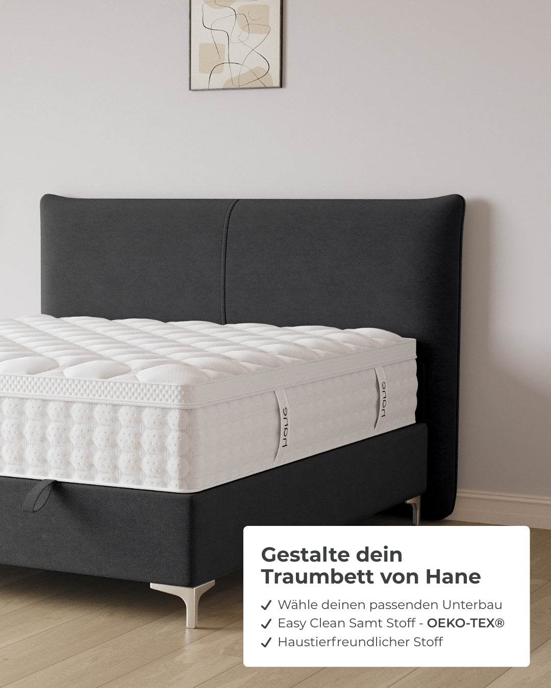 Bett mit Stauraum Catera in Samt