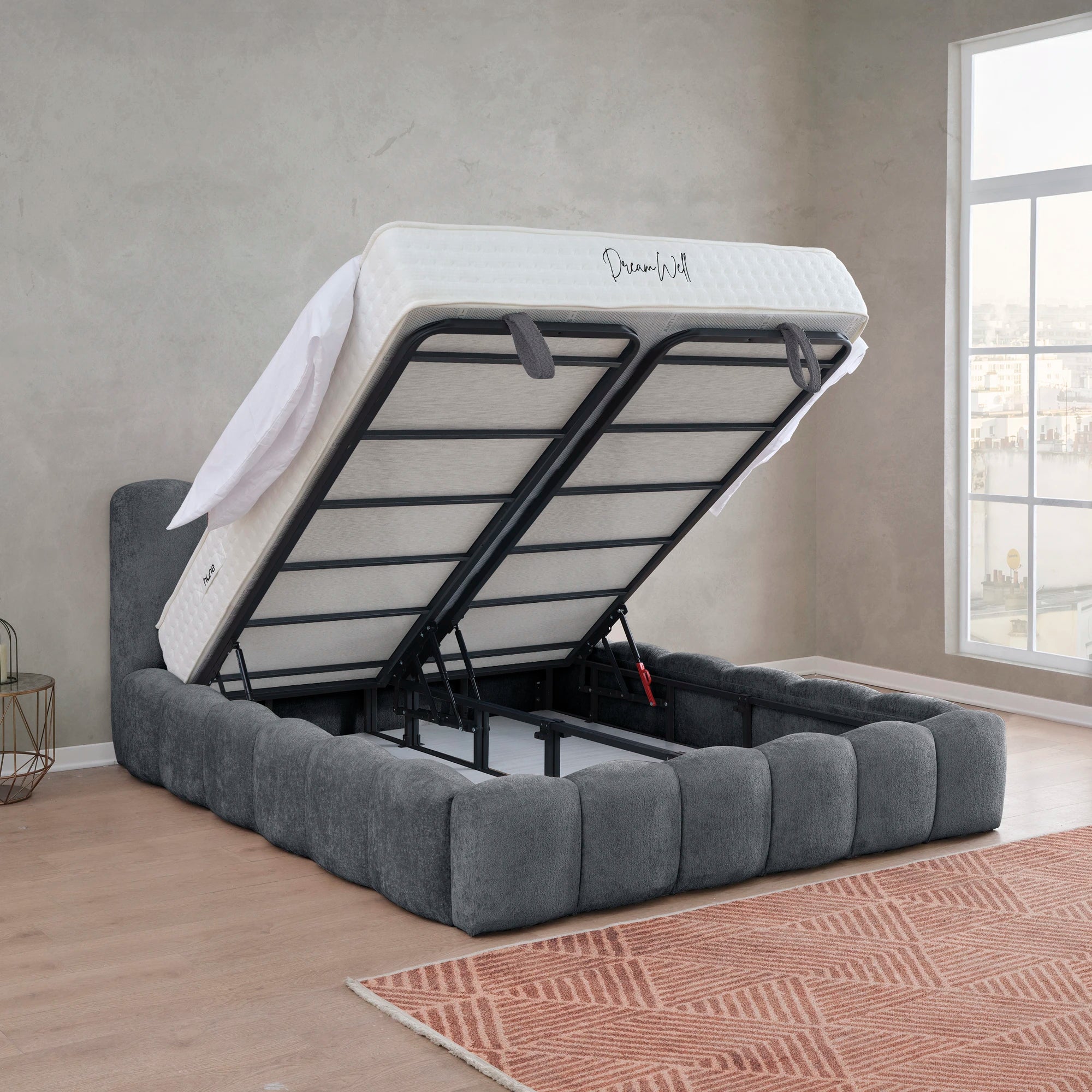 Designer Polsterbett mit Stauraum Teddy