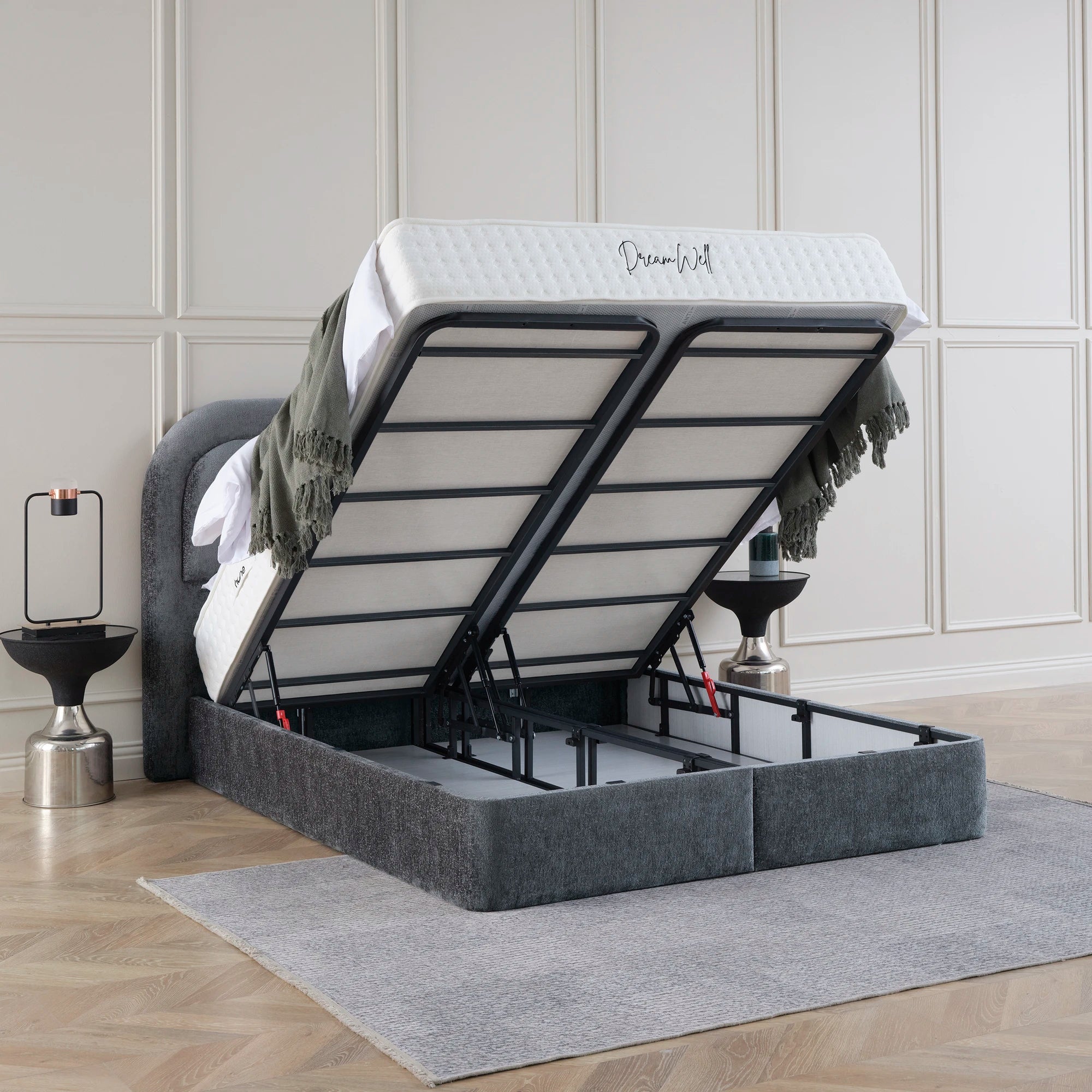 Designer Polsterbett mit Stauraum Noa