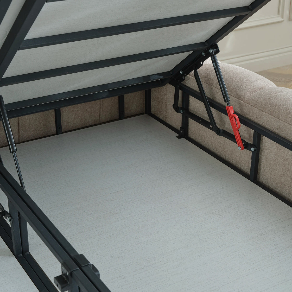 Designer Polsterbett ELARA Boucle mit Stauraum