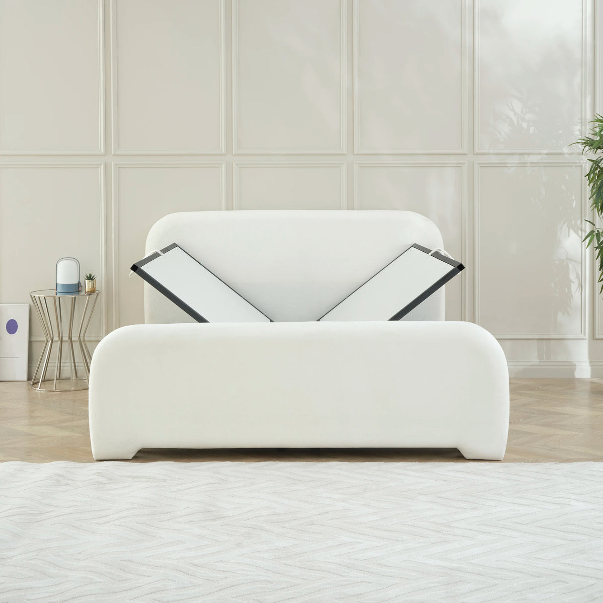 Designer Polsterbett MIREL Nano mit seitlichem Stauraum