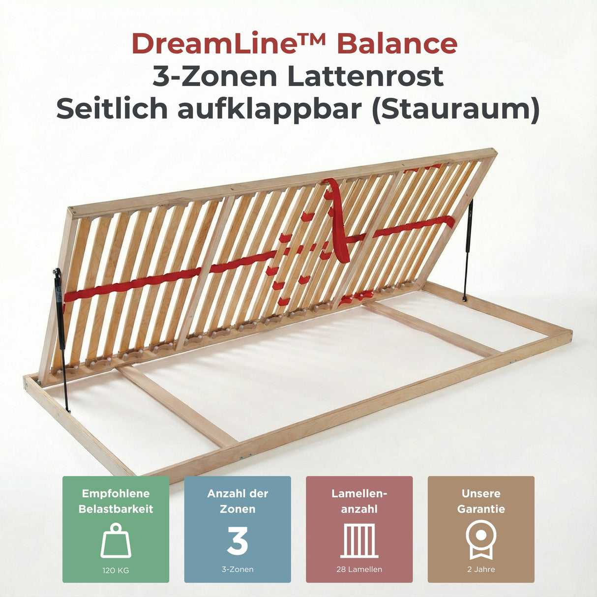 DreamLine™ Balance Lattenrost – seitlich aufklappbar (Stauraum)
