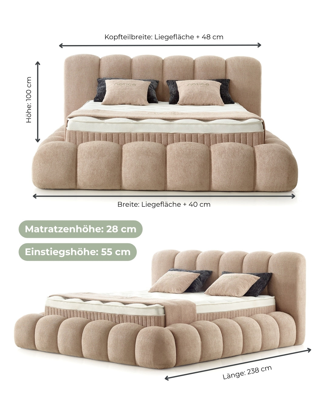 Bett mit Matratze Elara