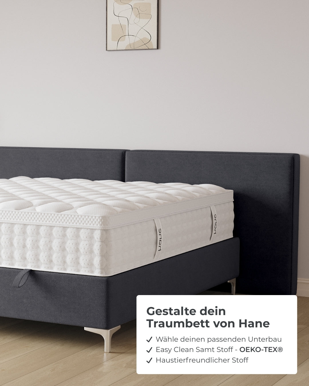 Bett mit Stauraum Grand in Samt