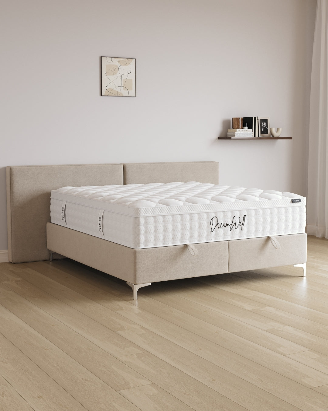 Bett mit Stauraum Grand in Samt