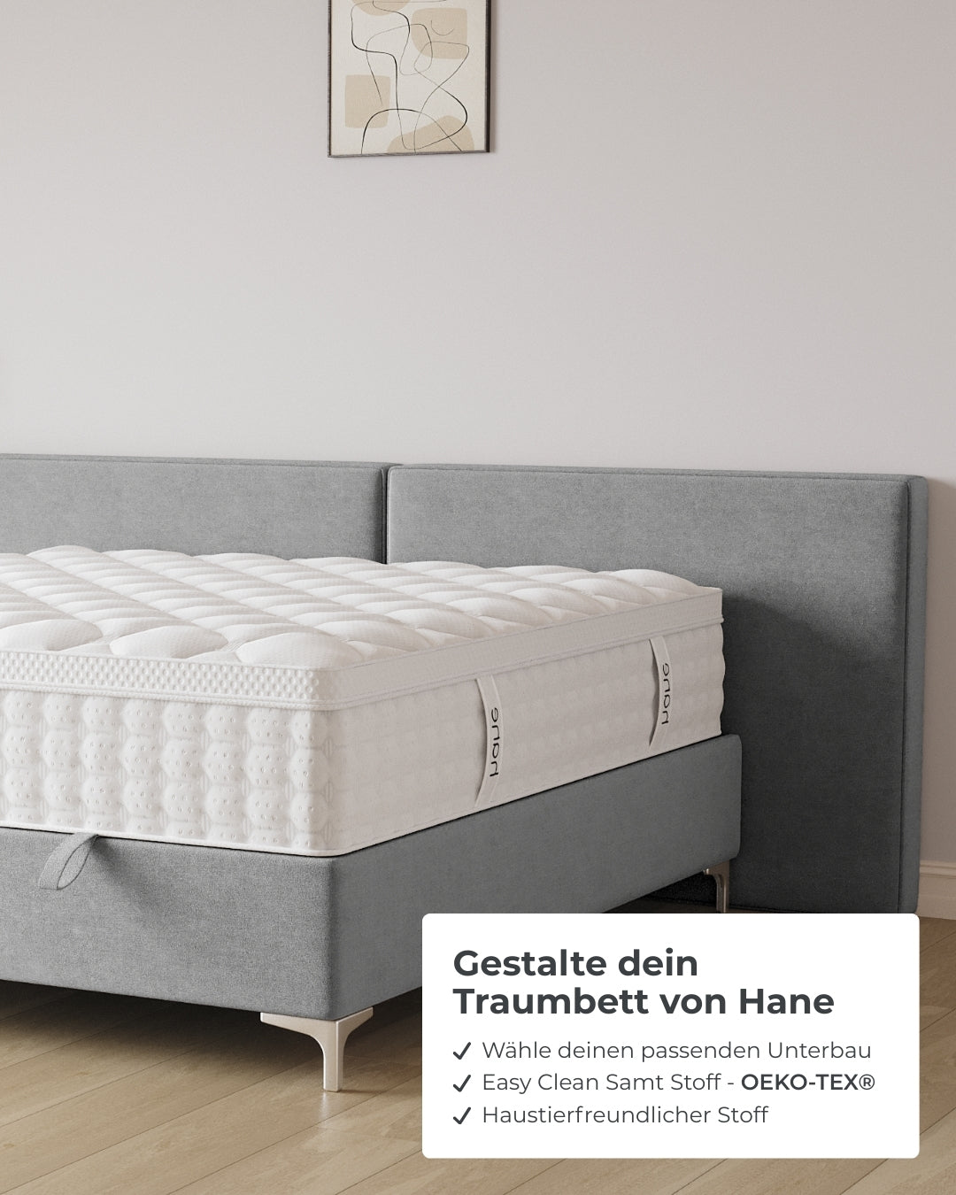 Bett mit Stauraum Grand in Samt
