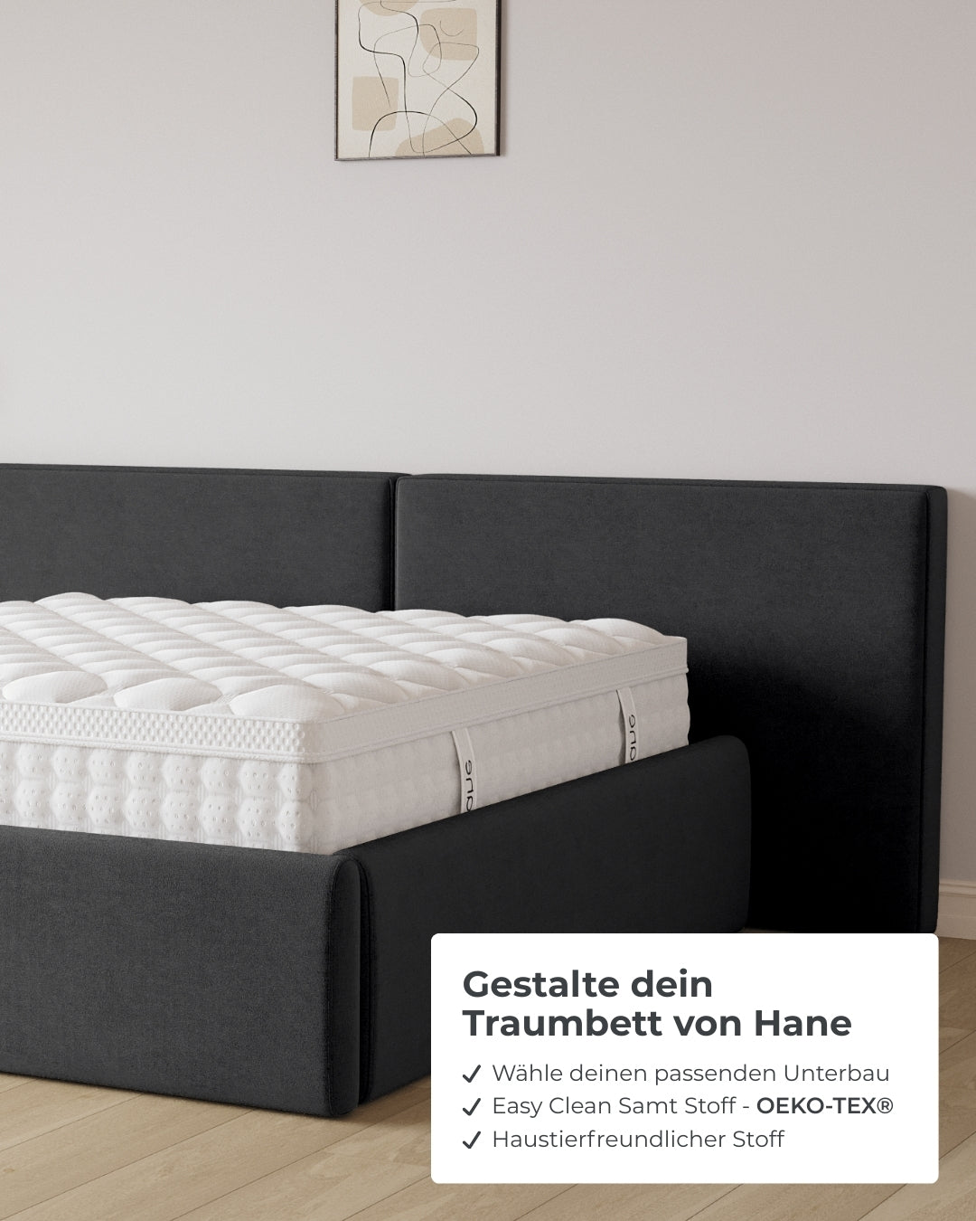 Bett mit XXL Stauraum Grand in Samt