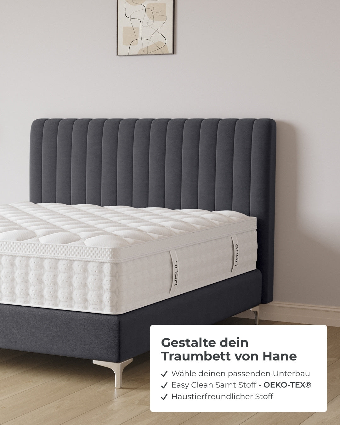 Boxspringbett Line in Samt