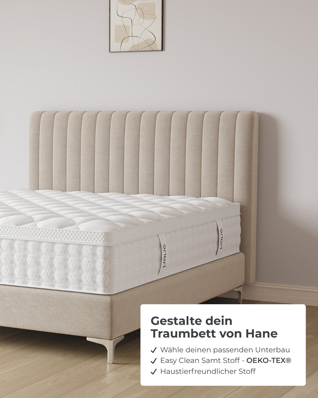 Boxspringbett Line in Samt