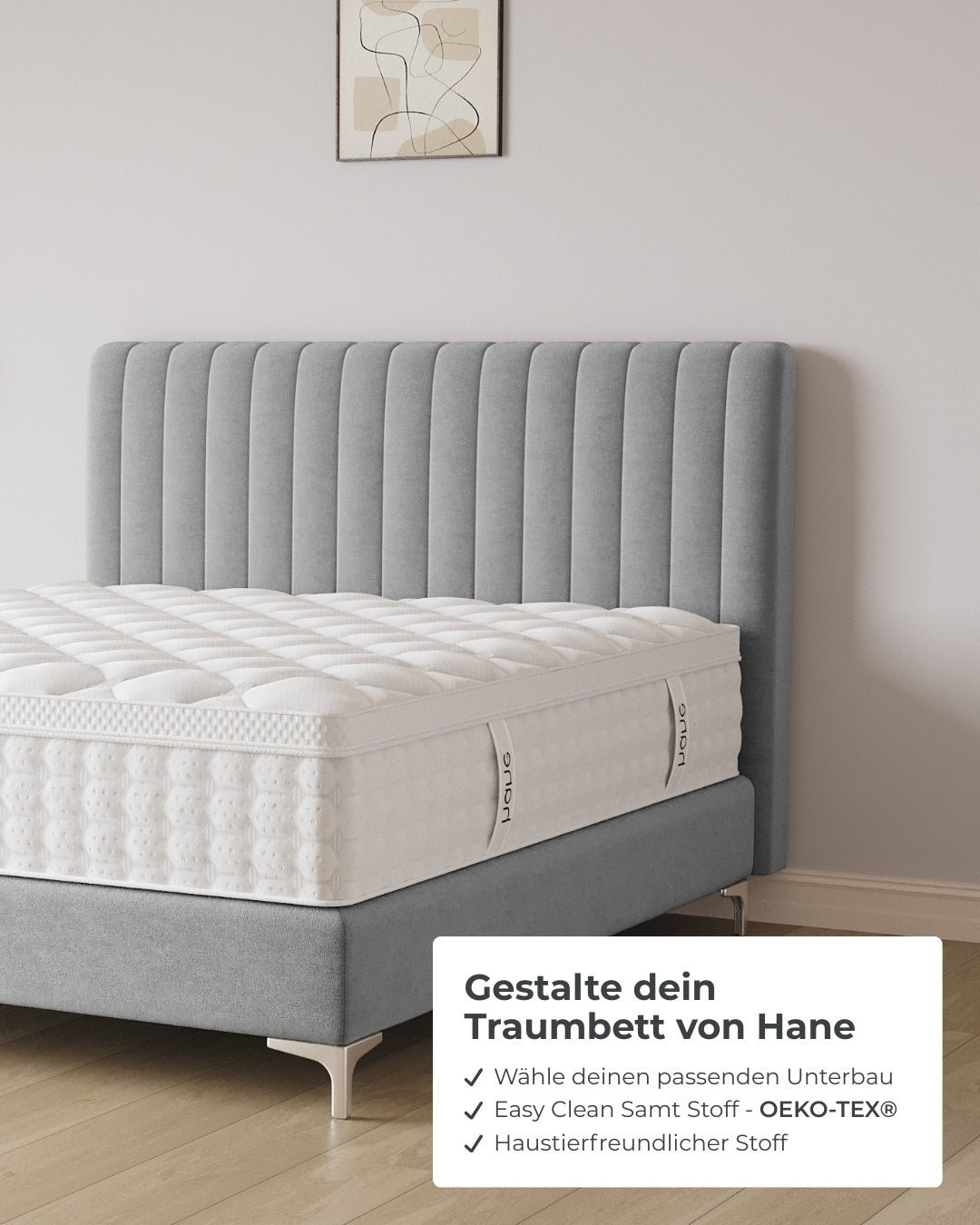 Boxspringbett Line in Samt