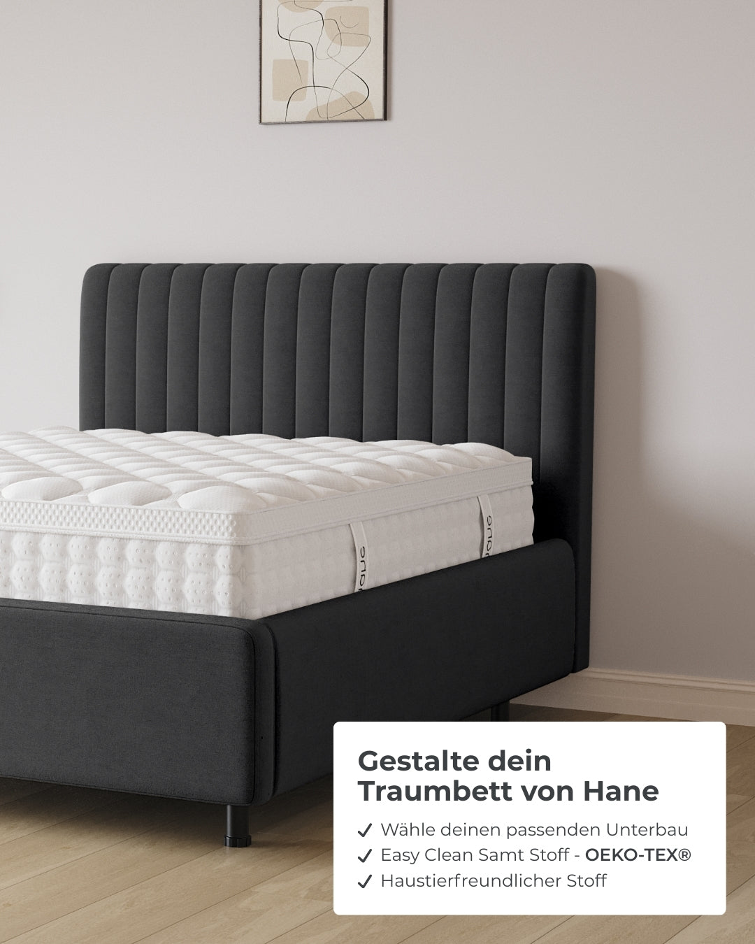 Bett mit Stauraum Pro Line in Samt