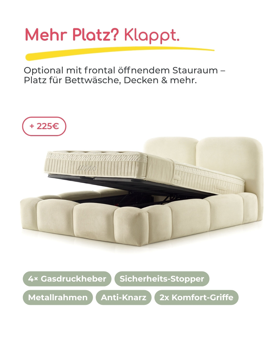 Bett mit Matratze Loddo