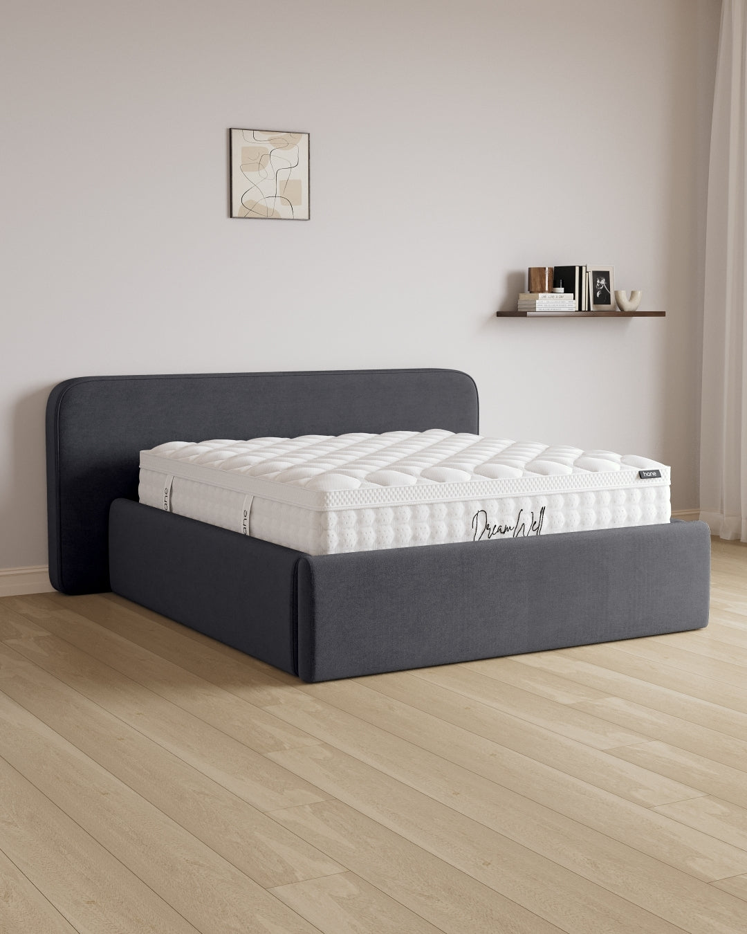 Bett mit XXL Stauraum Marley in Samt