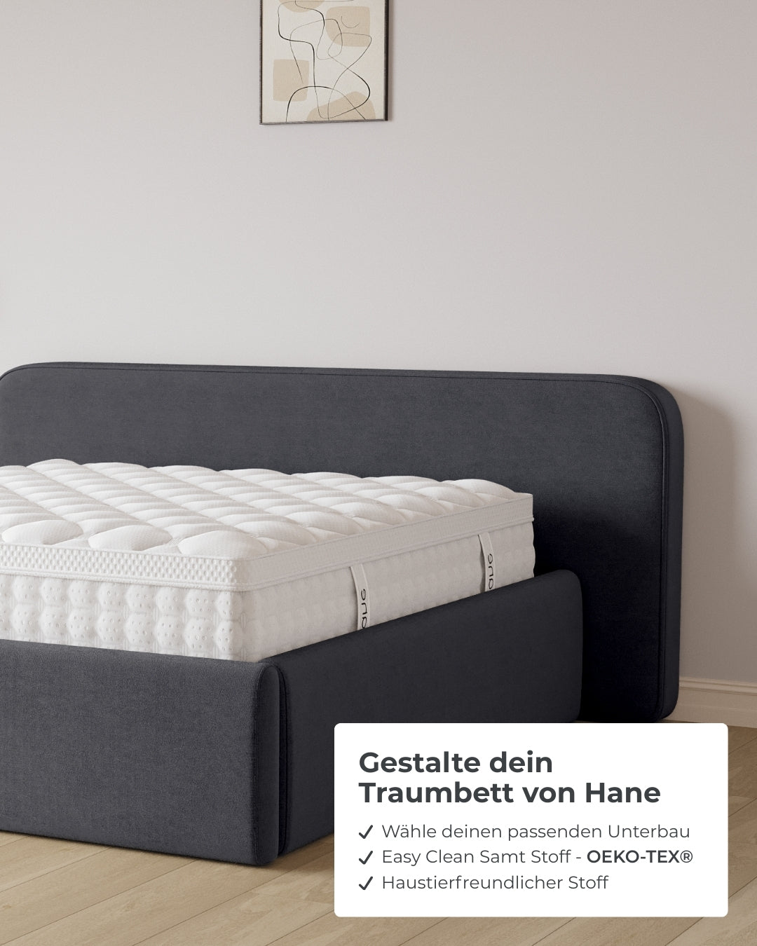 Bett mit XXL Stauraum Marley in Samt