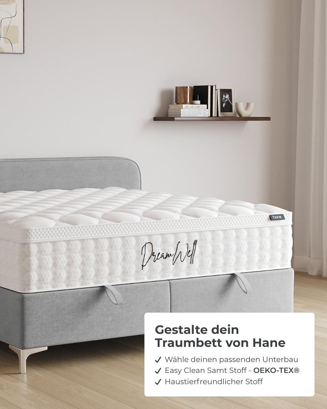 Bett mit Stauraum Marley in Samt