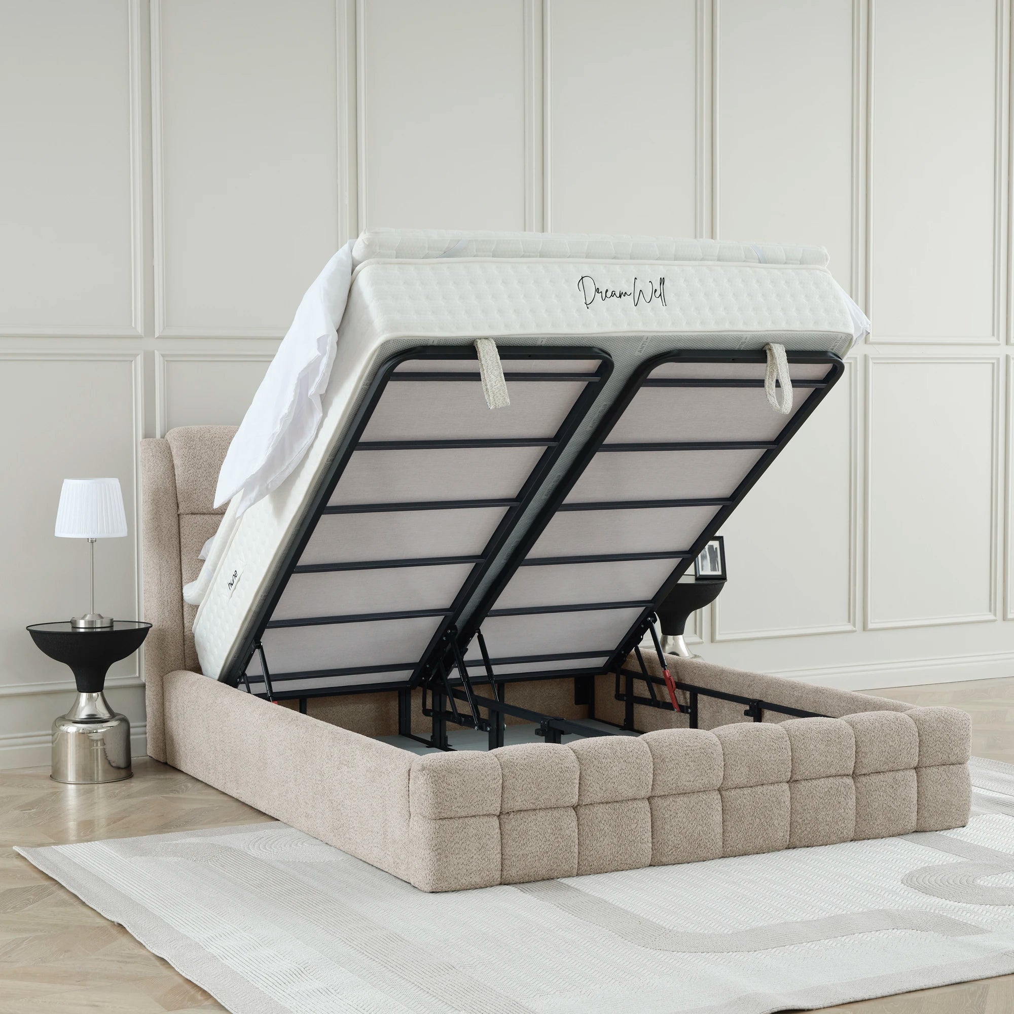 Designer Polsterbett mit Stauraum Mila