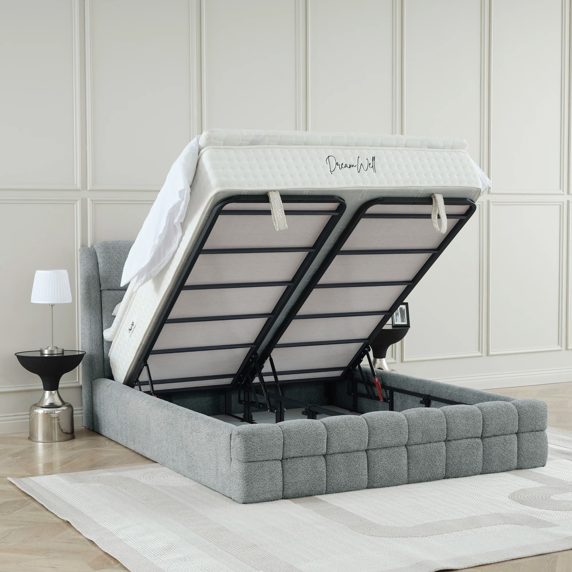 Designer Polsterbett mit Stauraum Mila