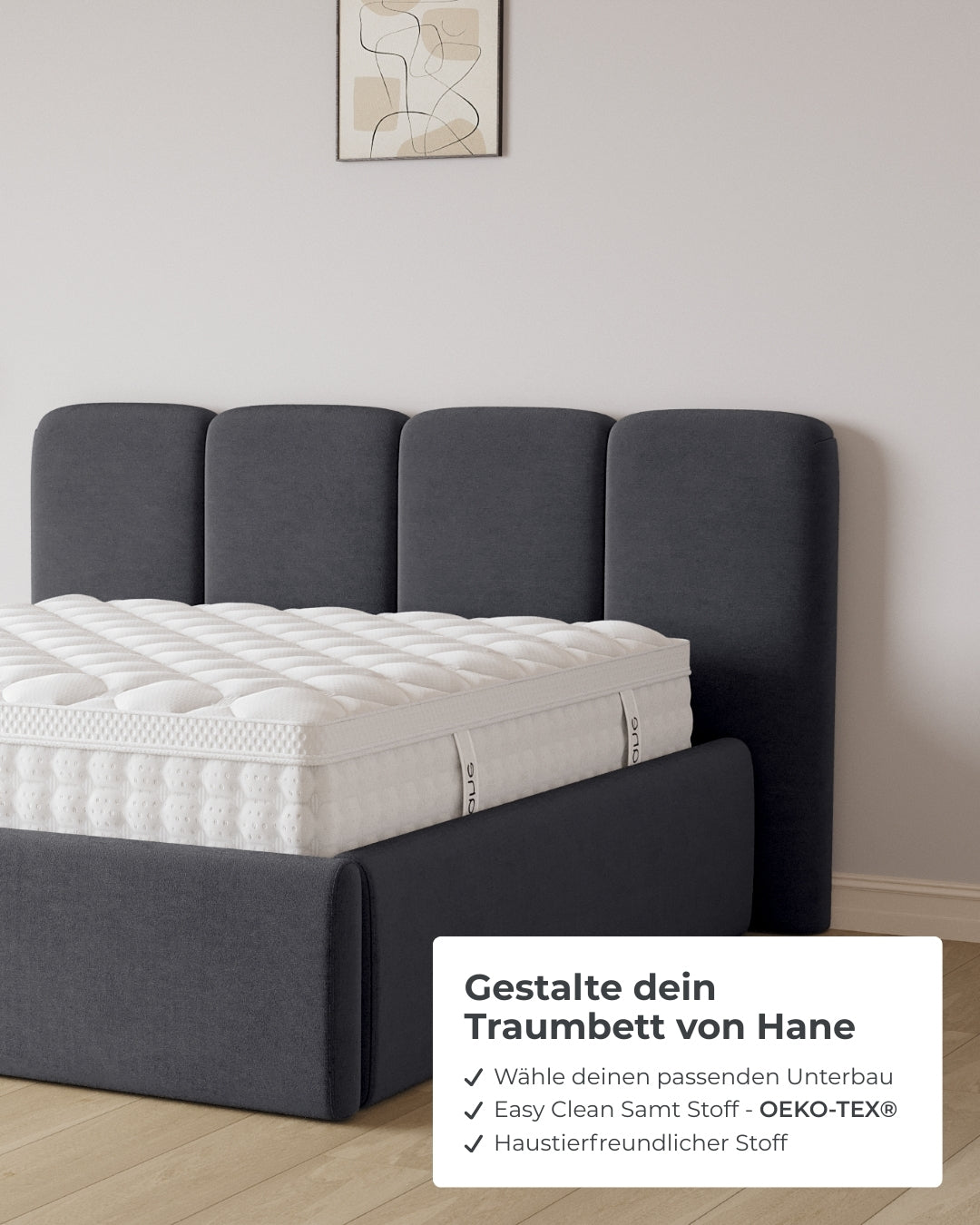 Bett mit XXL Stauraum Monte in Samt