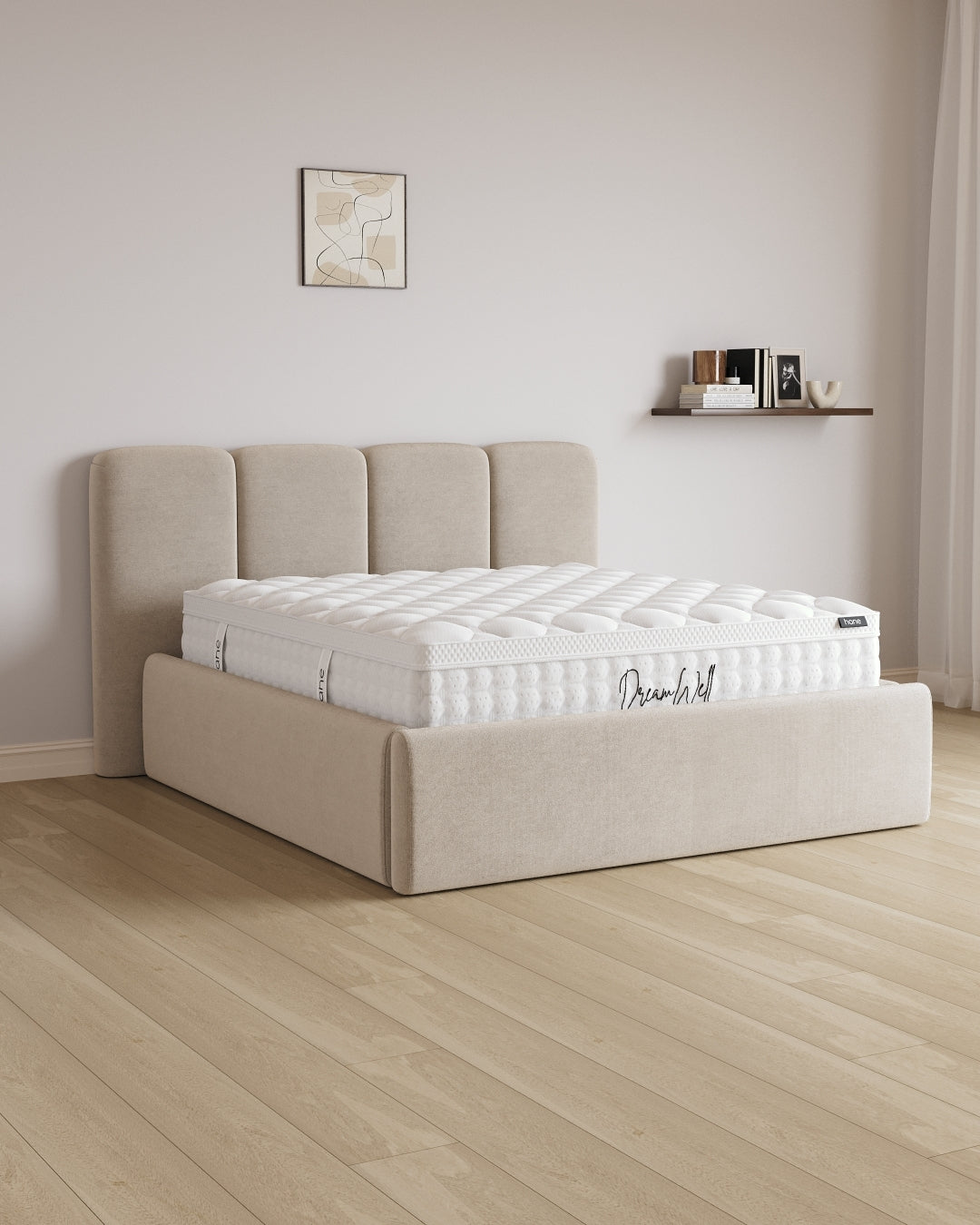 Bett mit XXL Stauraum Monte in Samt