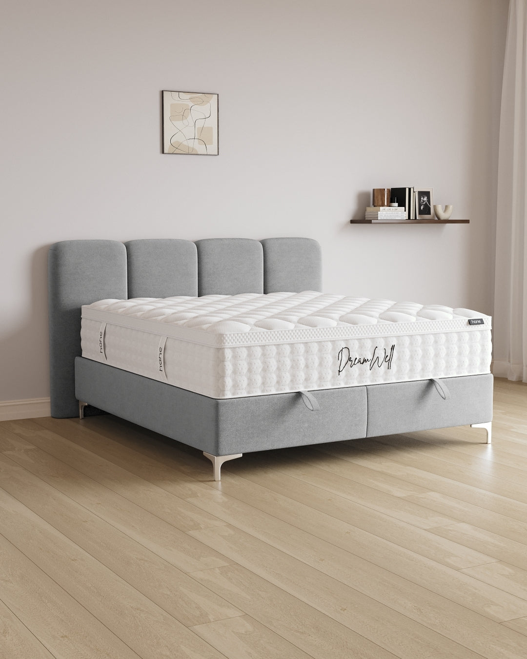 Bett mit Stauraum Monte in Samt