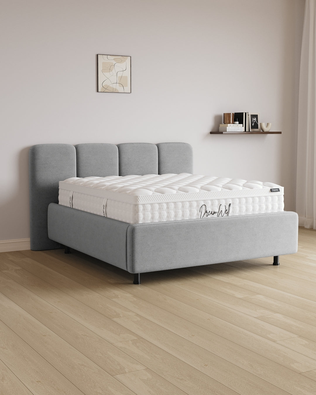 Bett mit Stauraum Pro Monte in Samt