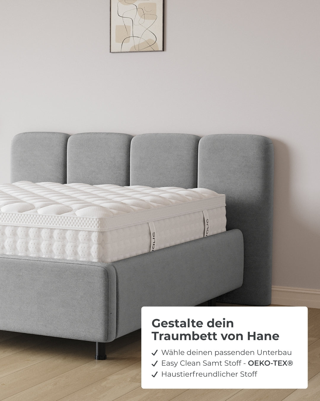 Bett mit Stauraum Pro Monte in Samt