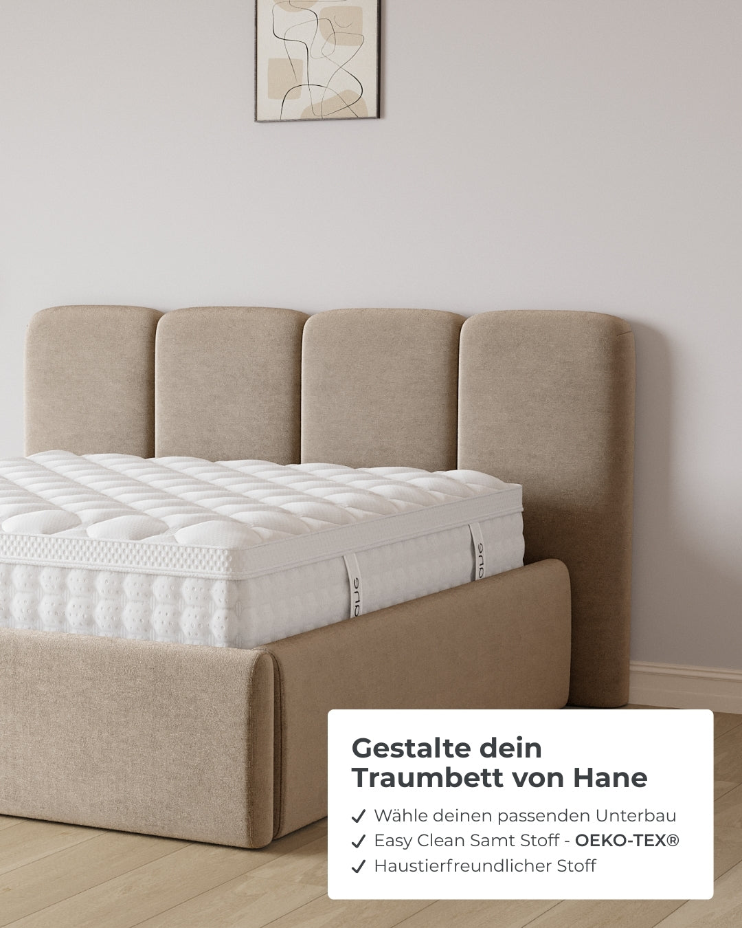 Bett mit XXL Stauraum Monte in Samt