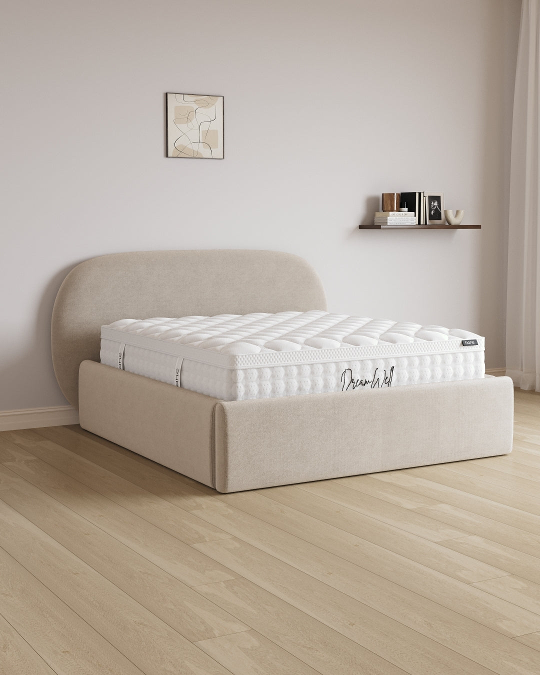 Bett mit XXL Stauraum Moon in Samt