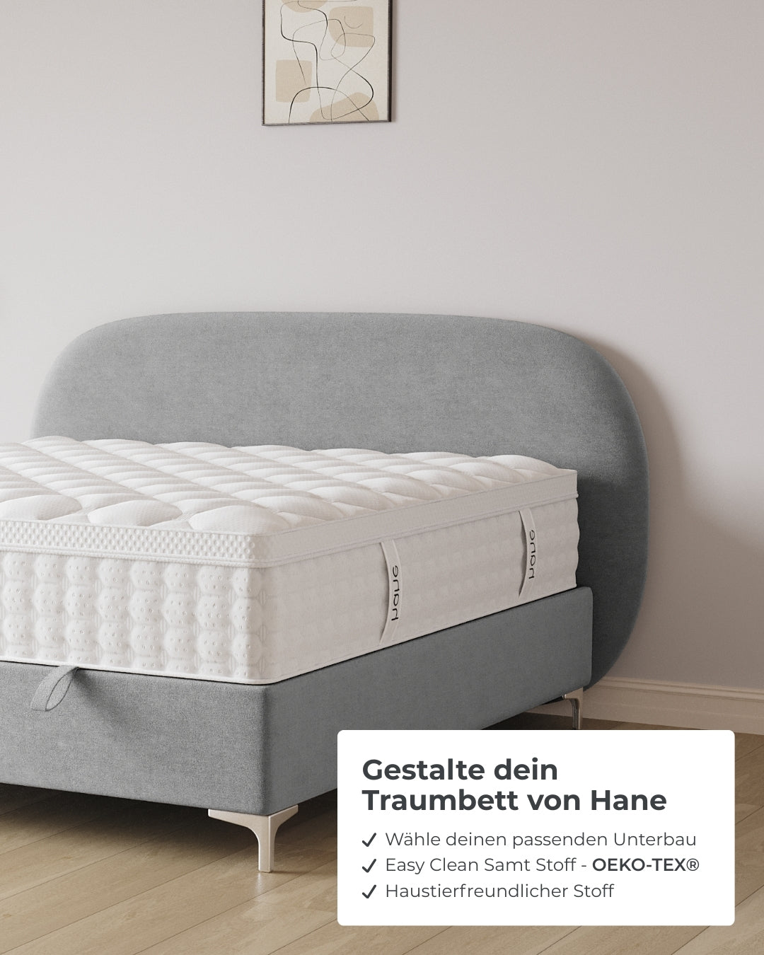 Bett mit Stauraum Moon in Samt