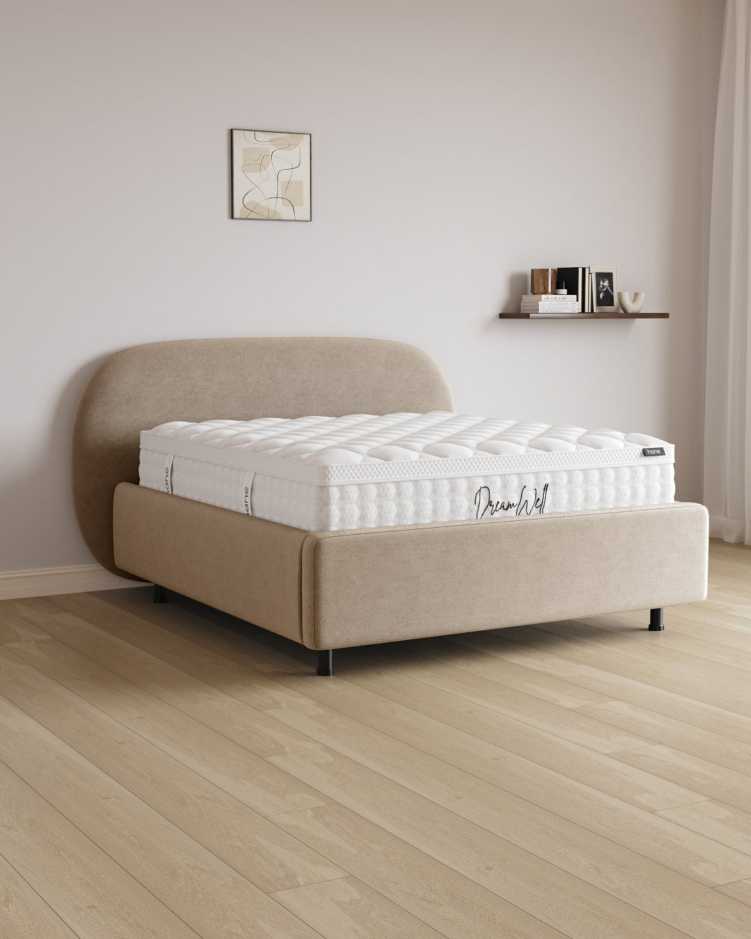 Bett mit Stauraum Pro Moon in Samt